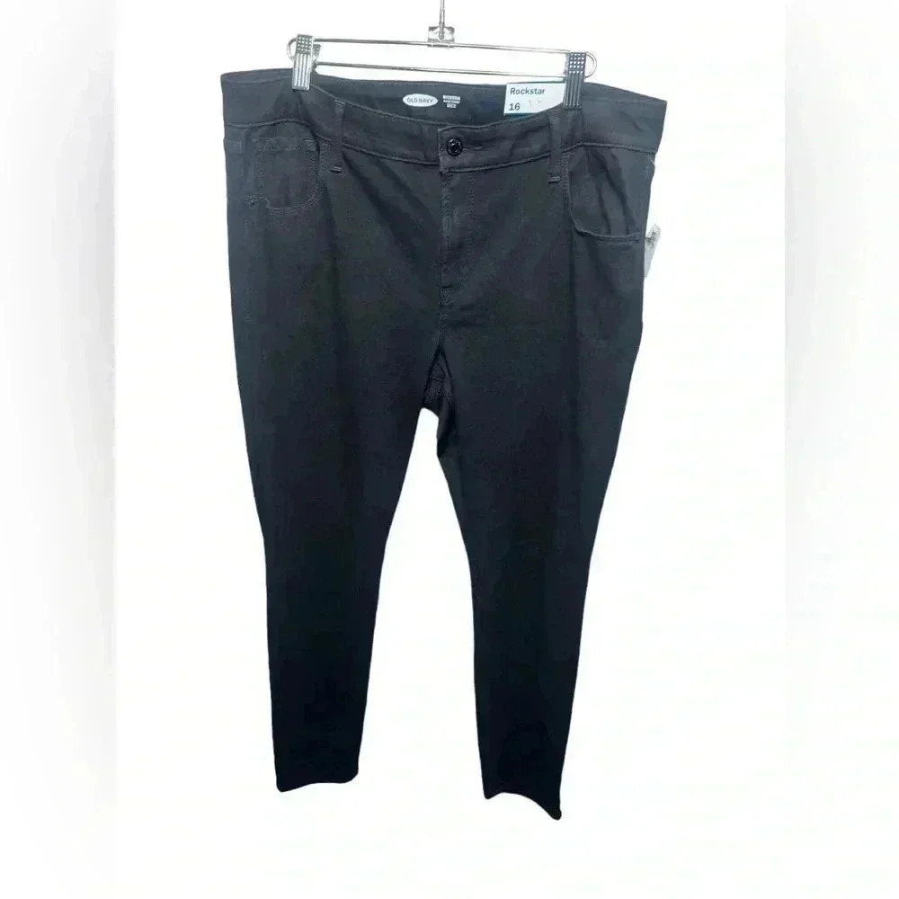 OLD NAVY ROCKSTAR  SUPER SKINNY Black New  Sz 16